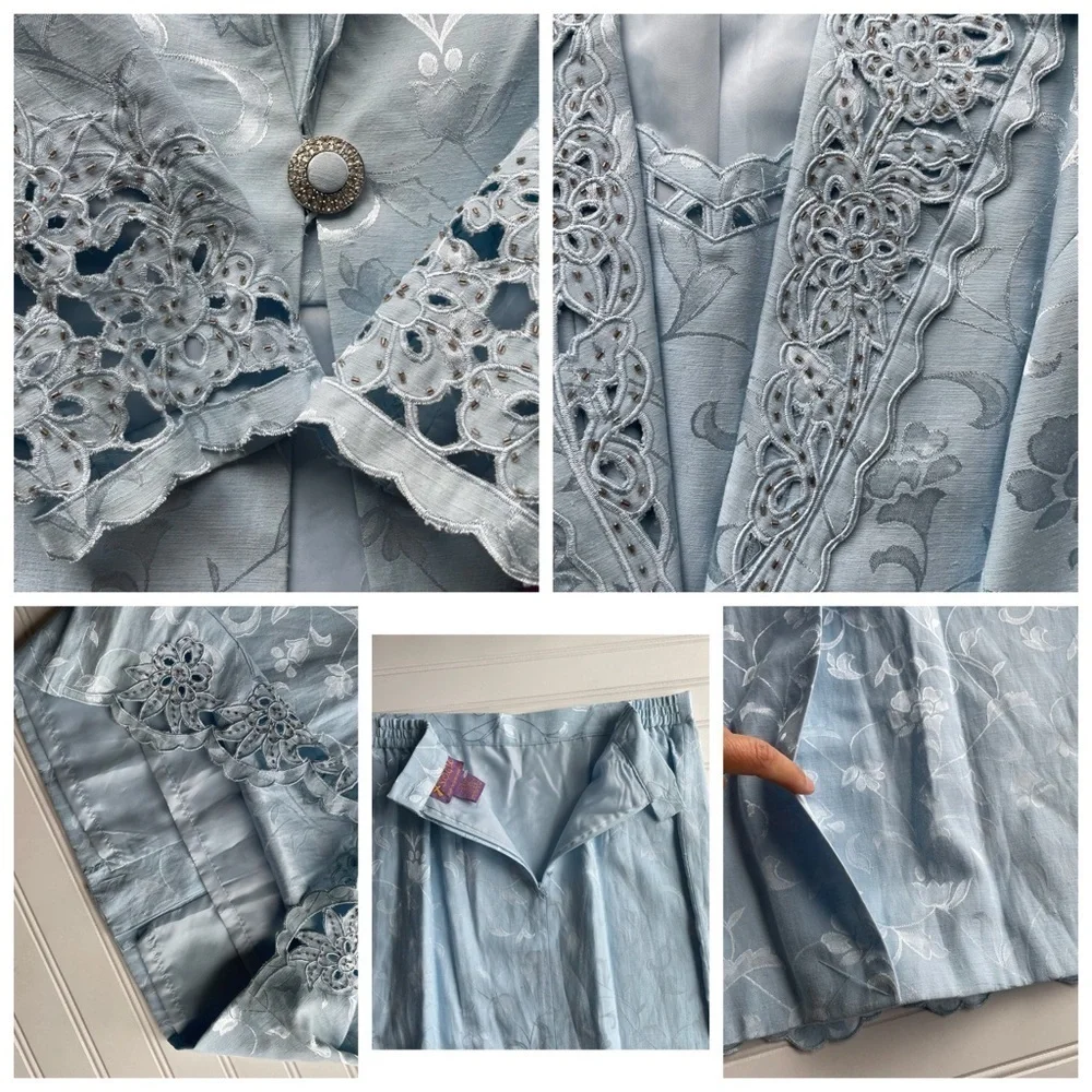 Suits of God in Church 2pc Suit Blazer Jacket Skirt Blue Size 12 Formal NWT